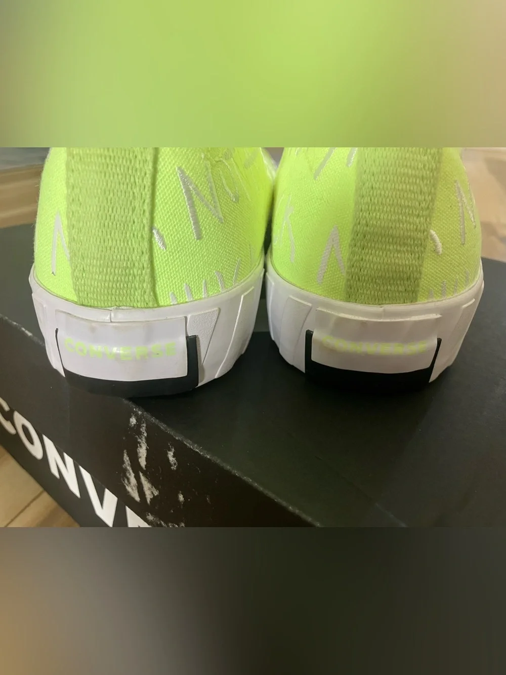 Converse Neon Yellow High-Top Canvas Sneakers Brand New